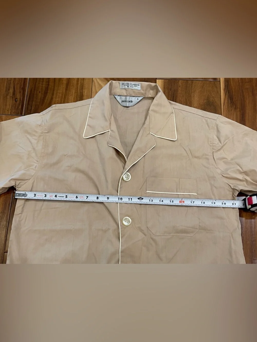 Vintage 70’s Pierre Cardin 2 piece Men’s M beige pajama set - Picture 3 of 9
